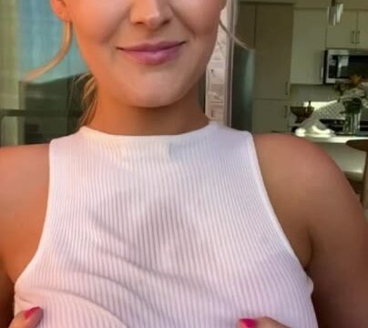busty girl Allie Dunn showing her titts with water balloon